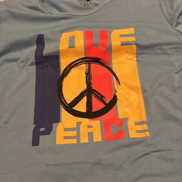 Comfy Sparrow Peace Logo Love Crew T.Shirt - Light Blue XL NWT - Picture 9 of 9